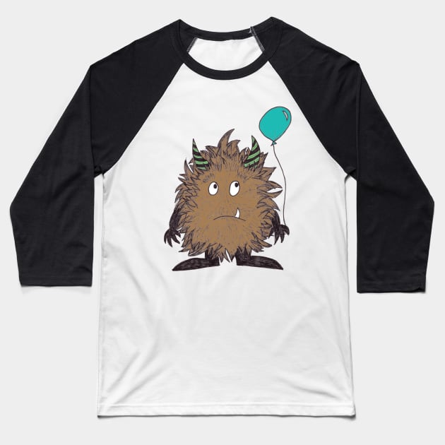 Hairy Monster Baseball T-Shirt by LauraKatMax